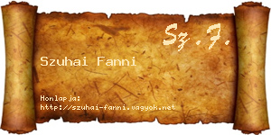 Szuhai Fanni névjegykártya