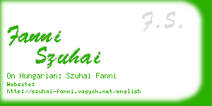 fanni szuhai business card